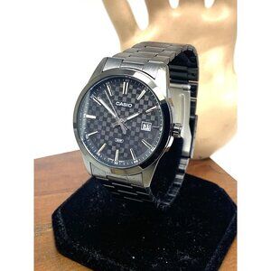 Casio Men's Watch MTP-VD03 Quartz Analog Black Dial Stainless Steel 41mm 5058